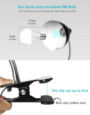 LALISU Desk lamp Eye-Caring Table Lamps, 360°Rotation Gooseneck Clip Lamp — 3