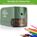 AFMAT Electric Pencil Sharpener for Classroom, Heavy Duty Colored Pencil Sharpener for 6.5-8mm Pencils, Plug in Pencil Sharpeners w/Upgraded Helical Blade (10000 Sharpenings), UL Listed, PS105 | Green — 4