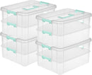 Sterilite Stack & Carry 2-Layer Handle Storage Box with Lids, 4-Pack — 1