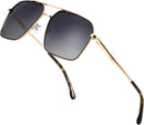 ZENOTTIC Polarized Aviator Sunglasses for Men: UV400 Protection Trendy Anti-Glare Shades - Driving Fishing Golf Fashion | Gold Frame Blue Lenses — 1