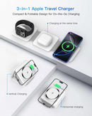Charging Station for Apple Multiple Devices - 3 in 1 Foldable Magnetic Wireless Charger Dock - Travel Charging Pad for iPhone 17 16 15 14 13 12 Pro Max Plus Watch & Airpods photo 3