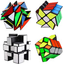 YJ Cube Set - 4-Pack, Includes 3x3 Fluctuation Angle & Mirror Puzzles, 2x3 Wheel & Square King Cubes — 1