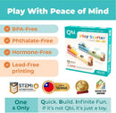 QBI Magnetic Cube Track Set, 4-in-1 Race Car Track Blocks for Kids Ages 3+ — 5