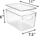 CLEARSPACE Plastic Storage Bins With lids – Perfect Kitchen Fridge Organizer, Pantry Organization, Cabinet Organizers (4 Pack) — 6