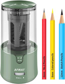 AFMAT Electric Pencil Sharpener, Auto Stop, Super Sharp & Fast, Electric Pencil Sharpener Plug in for 6-12mm No.2/Colored Pencils/Office/Home PS94 | Green — 1