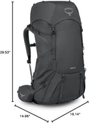 Osprey Rook 65L Men's Backpacking Backpack, Gray OS | Dark Charcoal/Silver Lining — 8