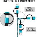 USB C to C Cable, 3 Pack 6ft Fast Charging Cord, 2-in-1 USB-A/C to C Cable 2
