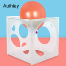 Auihiay 2-10 Inch Collapsible Plastic Balloon Sizer Box Cube, Balloon Sizer | White | 9 Holes — 5