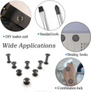 110 Sets Black Chicago Screws Leather Assorted Kit ，8 Sizes of Rivet Screws for Chicago Rivet for DIY Leather Craft and Bookbinding (M5 X 4, 5, 6, 8, 10, 12,15,18) | Gun black | M5*4.5.6.8.10.12.15.18mm — 3