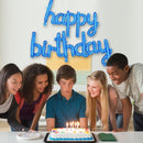TONIFUL 16 Inch Cursive Blue Happy Birthday Balloons Banner Decorations — 6