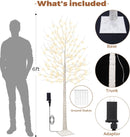 Set of 2 6 feet Lighted Birch Tree, 160 LED Warm White, for Home, Festival, Party, and Christmas Decoration, Indoor and Outdoor Use, 8 Functions — 2