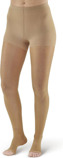 Ames Walker 20-30 mmHg Sheer Open Toe Compression Pantyhose | Large | Silky Nude — 1