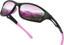 Duduma Polarized Sports Sunglasses for Men Women Running Cycling Fishing Golf Driving Shades Sun Glasses Tr90 | One Size | Black Matte Frame With Pink Lens — 1