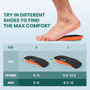 Plantar Fasciitis Heel Support Inserts - Welnove Premium Arch Support Heel Cushion Cups for Heel Pain Heels Spur Achilles Tendonitis - Orthotic Shoe Insert for Women's 6-9, Men's 5-8 (1 Pair) - Black — 6