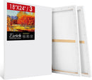 ESRICH Stretched Canvas for Painting 18x24 Inch, 3Pack Large Canvas for Painting, Triple Primed Acid-Free Cotton Blank Canvases for Oil, Acrylic, Watercolor & Gouache for Paint Parties, Art Classes | 3Pack-18x24 Canvas — 1