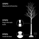 Birch Tree Lights,2 Pack 6 Feet Prelit White Artificial Christmas Trees,Birch Tree with LED Lights, Twinkling Twig Tree for Xmas Home Party Garden Indoor Outdoor Decor — 6