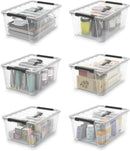 WYT Clear Storage Latch Bins, 6-Pack Storage Organizer Box with Handle and Lids, 5-Litre — 4