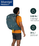 Osprey Manta Men's Hiking Backpack with Hydraulics Reservoir - Hydration Pack with Water Bladder | Torrent Blue | 34L — 2