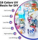 Honcaring Transparent Colored UV Resin, 18 Colors 360g Hard Type UV Resin — 3