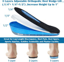 Svowin 3 Layers Adjustable Height Increase Insoles, Heel Lift Inserts for Leg Length Discrepancies and Achilles Tendonitis, Heel Cushion Cups for Heel Pain, Heel Spur, Men and Women (Small) — 2