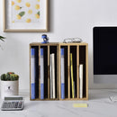 KIRIGEN Wooden Desk Organizer 3-Tier Letter Tray and Paper Sorter, Natural — 2