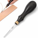 ElaraBerry 1 Pcs Leather Edge Beveler, Ebony Handle with Brass Ferrule, Stainless Steel Blade, Skiving Trimming Tool for Professional Leather Artisans Crafters DIY Wallet Belt Bag (1.3mm/3