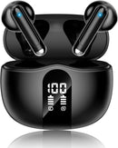 XIAOWTEK Wireless Earbuds, 2026 Bluetooth 5.4 Headphones Bass Stereo Ear Buds with Noise Cancelling Mic, LED Display in Ear Earphones 50H Playtime Ear Buds, IP7 Waterproof for Laptop Pad Phones Black photo 1