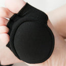 Open Five-Toes Socks Forefoot Pads, Women Anti-Slip Breathable Sweat-Absorbent Peep Toe Half Socks Cushions, Relief Forefoot Pain Toe Separating Correction Socks No Show Heelless Toe Socks (Black) 2