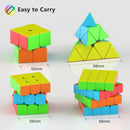 Vdealen Speed Cube Set, Puzzle Cube Bundle of 2x2x2 3x3x3 4x4x4 Pyramid Magic Cube Set, Birthday Party Christmas Stocking Stuffers Gift for Kids Teens Adults(Stickerless) — 4