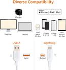 Amazon Basics 2-Pack Apple MFi Certified USB-A to Lightning Cable, Fast Charging, Data Sync, High Speed Transfer, Sturdy Design for iPhone 14 13 12 11 X Xs Pro, Pro Max, Plus, iPad, 6 Foot, White 6