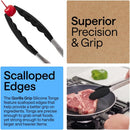 GORILLA GRIP Stainless Steel Kitchen Tongs for Cooking, 2 PK, Black — 3