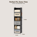 6-Shelf Hanging Closet Organizer with 3 Drawers & Side Pockets, Gray — 3