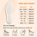 4D Cloud-Like Insoles for Kids & Youth - Memory Foam Shoe Inserts with Shock Absorption, Trim-to-Fit Arch Support for Healthy Development of Growing Feet (US Youth 3Y-4Y) - Orange — 5