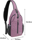 WATERFLY Crossbody Sling Backpack Sling Bag Travel Hiking Chest Bag Daypack (Purple) | B-purple | Small — 2