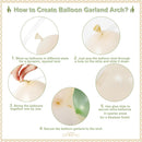 CROSSFINGERS Sage Green White Balloon Garland Arch Kit,145pcs Green Sand White Balloons Different Sizes for Birthday Baby Shower Gender Reveal Bridal Weddings Party Decoration — 5