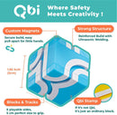 QBI Magnetic Cube Track Set, 4-in-1 Race Car Track Blocks for Kids Ages 3+ — 4
