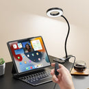 LED Desk Lamp Clip on Light with 3 Color Modes 10 Brightness Ring/Clamp Light 360° Adjustable Neck Dimmable Eye… — 8