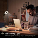 LED Desk Lamp Clip on Light with 3 Color Modes 10 Brightness Ring/Clamp Light 360° Adjustable Neck Dimmable Eye… — 7