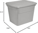 Sterilite 18 Gal Storage Tote, Stackable Bin with Lid, Plastic Container to Organize Clothes in Closet, Basement, Gray Base and Lid, 8-Pack — 7