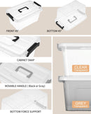 NUMIFUN 7Qt Clear Plastic Storage Bins with Lids,Transparent Design,6 Pack — 8