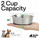 GORILLA GRIP Dog Bowls, Food Grade Stainless Steel, Set of 2, 2 Cup, Black — 4