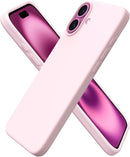 ORNARTO Compatible with iPhone 16 Plus Case 6.7, Slim Liquid Silicone 3 Layers Full Covered Soft Gel Rubber Phone Case Protective Cover 6.7 Inch, Chalk Pink — 1