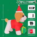 COMIN 5FT Christmas Inflatables Cavalier King Charles Puppy Yard LEDs Decor — 6