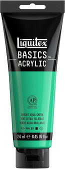Liquitex BASICS Acrylic Paint, 8.5-oz Tube, Bright Aqua Green | 8.45 Fl Oz (Pack of 1) — 1