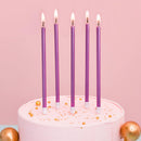 PHD CAKE Purple Long Thin Metallic Birthday Candles for Cake Party, Cake Candles, Weddings Cake Decorations, Candles for Cake | 24-Count — 2