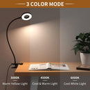iZELL Desk Lamp, [3 Color Modes & 10 Brightness] LED Reading Light with Clamp, Silicone Flexible Arm Book Light for… — 2