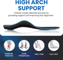 PCSsole High Arch Support Orthotic Insoles for Plantar Fasciitis Relief - High Arch - Black — 3