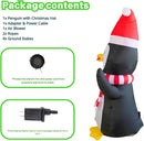 PTS 5FT Inflatable Penguin with Christmas Hat Outdoor Decoration, Christmas Blow Up Yard Decorations, Built-in LED Lights Inflatables Xmas Holiday Funny Decor for Indoor Lawn Garden — 4