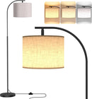 SIBRILLE Floor Lamp with Linen Shade, Arc Dimmable Tall Standing Lamp with Remote Control, Modern Floor Reading… — 8