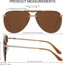 ANDWOOD Oversized Aviator Sunglasses for Women Men Big Large Shades | Rimless Brown | Non-Polarized Rimless — 5